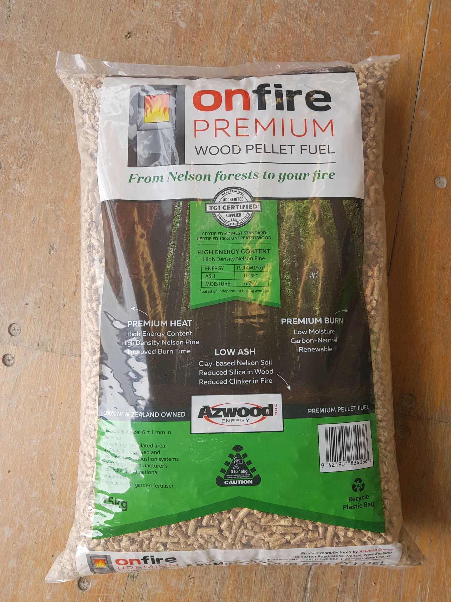 Wood Fire Pellets 15kg - - - [Pallet of 66 bags]