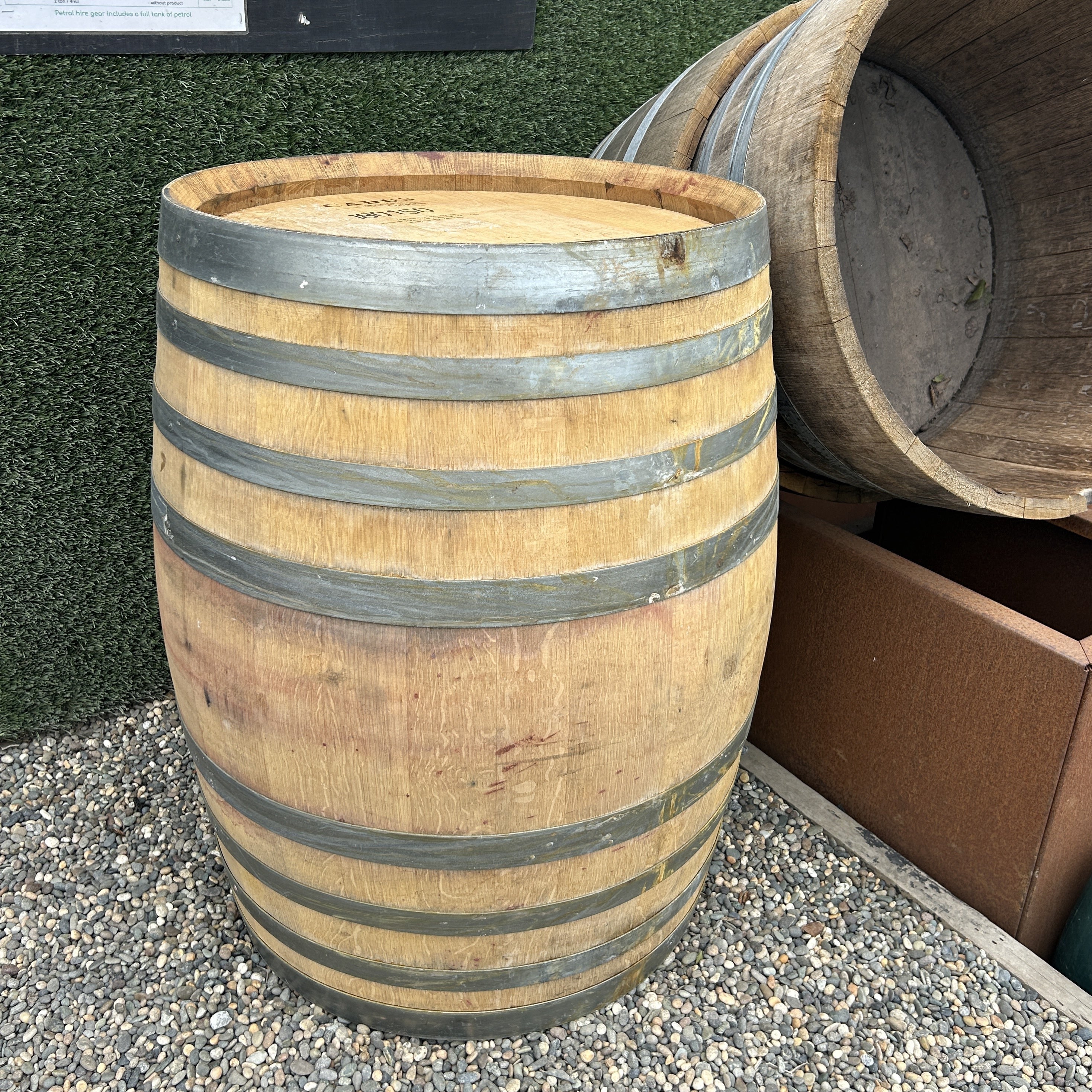 Wine Barrel Used Full 220ltr Garden Box Limited Create Better Gardens   IMG 4773 