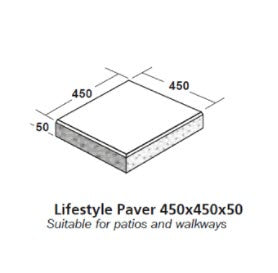 Flagstone Paver Plain - Charcoal [Viblock 450 x 450 x 50mm]